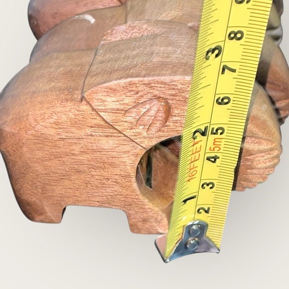 Vintage Set Of 5 Wood Napkin Holders Rings Hand Carved Elephant 3.5” X2.5” - Picture 9 of 10